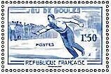 Stamp, Design of Boules: Stamp of 1958, France,  , Boules, Sports