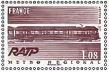 Stamp, Design of RATP: Stamp of 1975, France,  , Public Transport, Railways