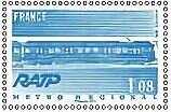 Stamp, Design of RATP: Stamp of 1975, France,  , Public Transport, Railways