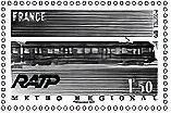 Stamp, Design of RATP: Stamp of 1975, France,  , Public Transport, Railways