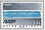 Stamp, Design of RATP: Stamp of 1975, France,  , Public Transport, Railways