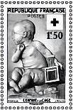 Stamp, Design of Red Cross: Stamp of 1955, France,  , Children, Children's Play, Red Cross and Red Crescent