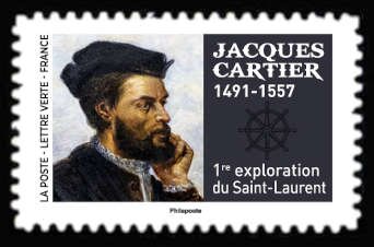 Stamp, Jacques Cartier, France,  , Explorers