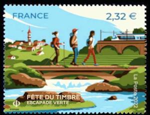 Stamp, Stamp Festival : Green Landscapes, France,  , Bridges, Landscapes, Tourism