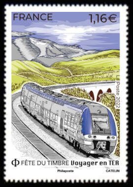 Stamp, Stamp Festival : Voyage by TER Scenic Trains, France,  , Locomotives, Railways, Tourism