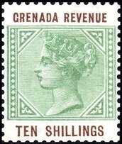Stamp, Queen Victoria (1819-1901), Grenada- Revenue Stamps,  , Crowns and Coronets, Famous People, Heads of State, Queens, Royalty, Women
