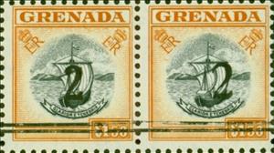 Se-tenant, The "Concepcion", Grenada- Revenue Stamps,  , Coats of Arms, Sailing Ships, Ships