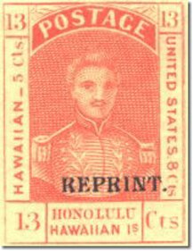 King Kamehameha III Re-issue with REPRINT Overprint