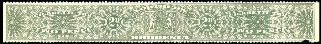 Stamp, Banderole with coat of arms, Northern Rhodesia- Revenue Stamps,  , Coats of Arms, Tobacco Smoking