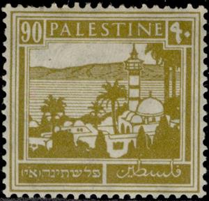 Stamp, Tiberias and the Sea of Galilea, Palestine, British Mandate,  , Geography, Lakes, Landscapes, Lighthouses