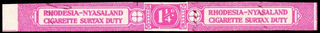 Stamp, Banderole, Rhodesia and Nyasaland- Revenue Stamps,  , Tobacco Smoking