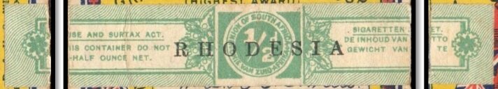 Stamp, Banderole with numeral, Rhodesia- Revenue Stamps,  , Tobacco Smoking