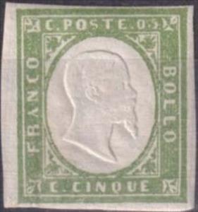 Stamp, Vittorio Emanuele II, Sardinia-Piedmont,  , Famous People, Heads of State, Kings, Men