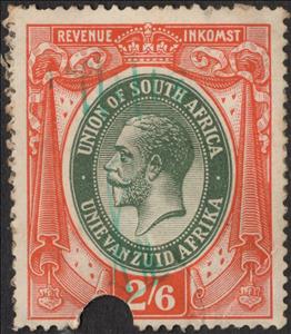 Stamp, King George V, South Africa- Revenue Stamps,  , Crowns and Coronets, Kings, Royalty
