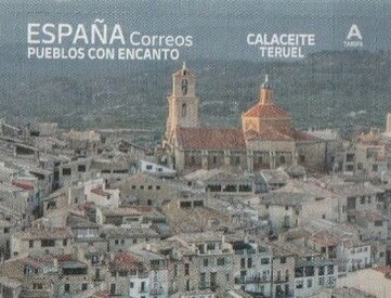Stamp, View of Calaceite, Spain,  , Townscapes / City Views