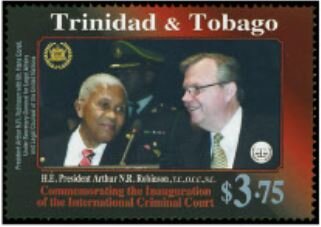 Stamp, Arthur N. R. Robinson & Hans Corell, Trinidad and Tobago,  , Politicians, U.N.O.