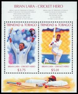 Souvenir Sheet, Brian Lara, Cricket Hero, Trinidad and Tobago,  , Cricket, Sports