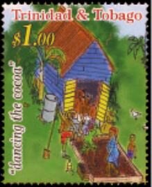Stamp, Dancing the Cocoa, Trinidad and Tobago,  , Drawings
