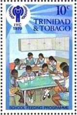 Stamp, School Feeding Programme, Trinidad and Tobago,  , Children, International Years, U.N.O.