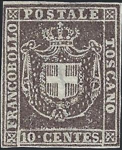 Stamp, Provisional Government - Coat of Armas, Tuscany,  , Coats of Arms, Crowns and Coronets