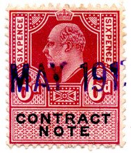 Contract Note Edward VII 6d
