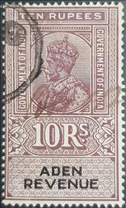 Stamp, King George V, Aden- Revenue Stamps,  , Crowns and Coronets, Famous People, Heads of State, Kings, Men, Royalty