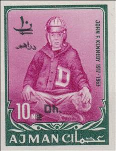 Stamp, Kennedy in Sportswear (10 Dh on 10 N), Ajman,  , Famous People, Heads of State, Politicians