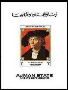 Mini Sheet, Self Portrait in a fur, 1521, Ajman,  , Paintings