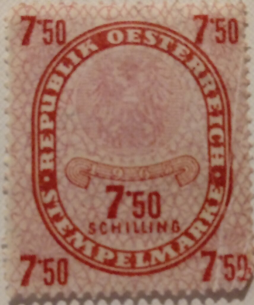 Stempelmarke 7,50 Schilling