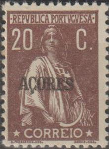 Stamp, Ceres Issue of Portugal Overprinted, Azores,  , Agriculture, Crops, Gods and goddesses, Mythology, Tools