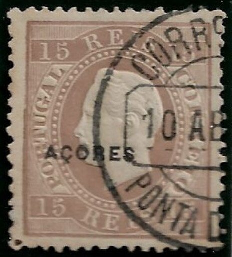King Luis I - overprinted ACORES