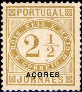 Stamp, Numeral - overprinted ACORES, Azores,  , Numbers