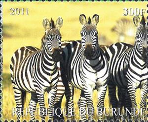 Stamp, Zebras, Burundi- Illegal Stamps,  , Animals (Fauna), Zebras