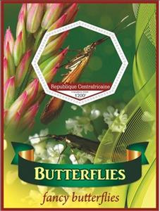 Souvenir Sheet, Fauna Butterflies I, Central African Republic- Illegal Stamps,  , Butterflies