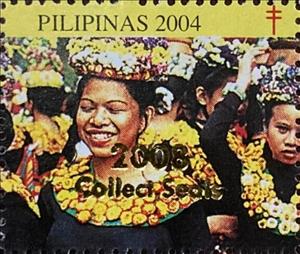 Stamp, "Baguio's Panagbenga Flower Festival" by Ed Santiago, Cinderellas,  , Flowers, Plants (Flora), Tuberculosis / TBC, Women