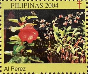 Stamp, Al Perez, Cinderellas,  , Flowers, Plants (Flora), Tuberculosis / TBC