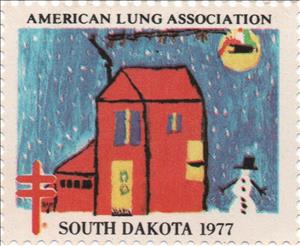 Stamp, American Lung Association, Cinderellas,  , Charity, Christmas, Tuberculosis / TBC