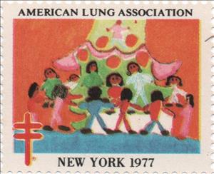 Stamp, American Lung Association, Cinderellas,  , Charity, Christmas, Tuberculosis / TBC