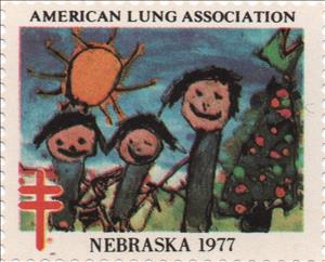 Stamp, American Lung Association, Cinderellas,  , Charity, Christmas, Tuberculosis / TBC