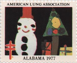 Stamp, American Lung Association, Cinderellas,  , Charity, Christmas, Tuberculosis / TBC