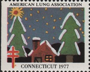 Stamp, American Lung Association, Cinderellas,  , Charity, Christmas, Tuberculosis / TBC