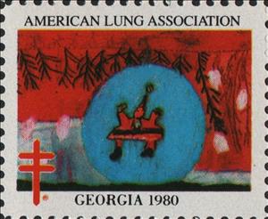 Stamp, American Lung Association. Georgia, Cinderellas,  , Charity, Christmas, Tuberculosis / TBC