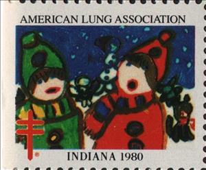 Stamp, American Lung Association. Indiana, Cinderellas,  , Charity, Christmas, Tuberculosis / TBC