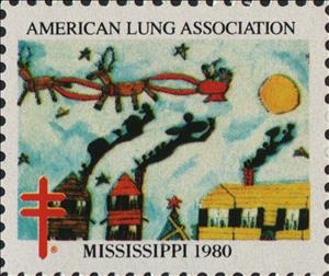 Stamp, American Lung Association. Mississippi, Cinderellas,  , Charity, Christmas, Tuberculosis / TBC