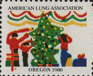 Stamp, American Lung Association. Oregon, Cinderellas,  , Charity, Christmas, Tuberculosis / TBC