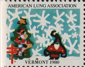 Stamp, American Lung Association. Vermont, Cinderellas,  , Charity, Christmas, Tuberculosis / TBC