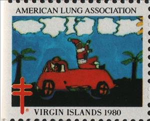 Stamp, American Lung Association. Virgin Islands, Cinderellas,  , Charity, Christmas, Tuberculosis / TBC