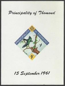 Souvenir Sheet, Birds on branch, Cinderellas,  , Animals (Fauna), Birds
