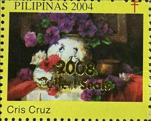 Stamp, Cris Cruz, Cinderellas,  , Flowers, Plants (Flora), Tuberculosis / TBC