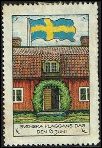 Stamp, Den 6 juni svenska flaggans dag, Cinderellas,  , Flags